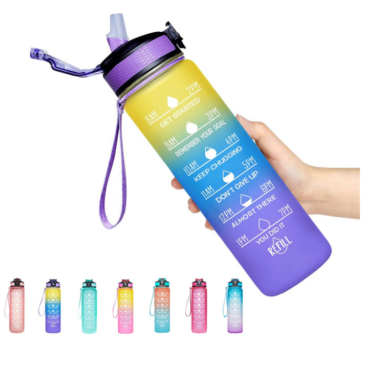 1L Motivational Water Bottles with Time Marker