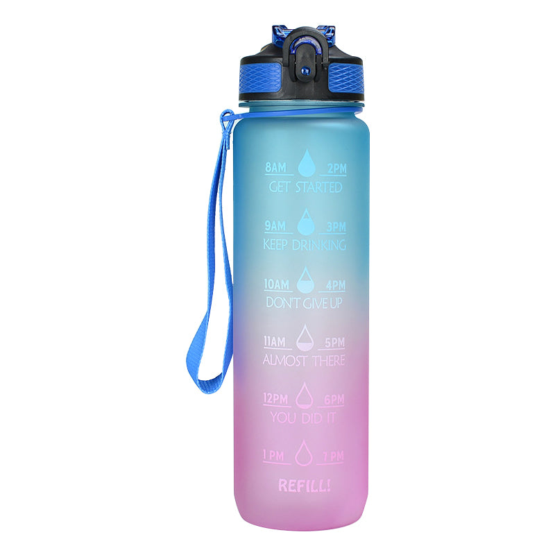 1L Motivational Water Bottles with Time Marker