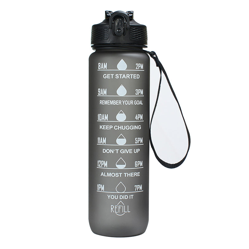1L Motivational Water Bottles with Time Marker