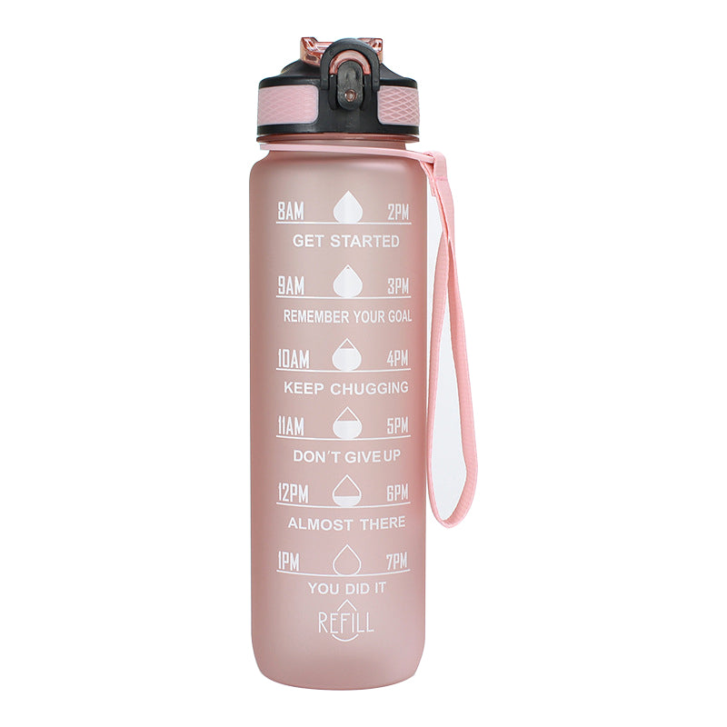 1L Motivational Water Bottles with Time Marker